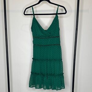 Altar'd State Green Embossed Ruffle Mini Dress Size Large